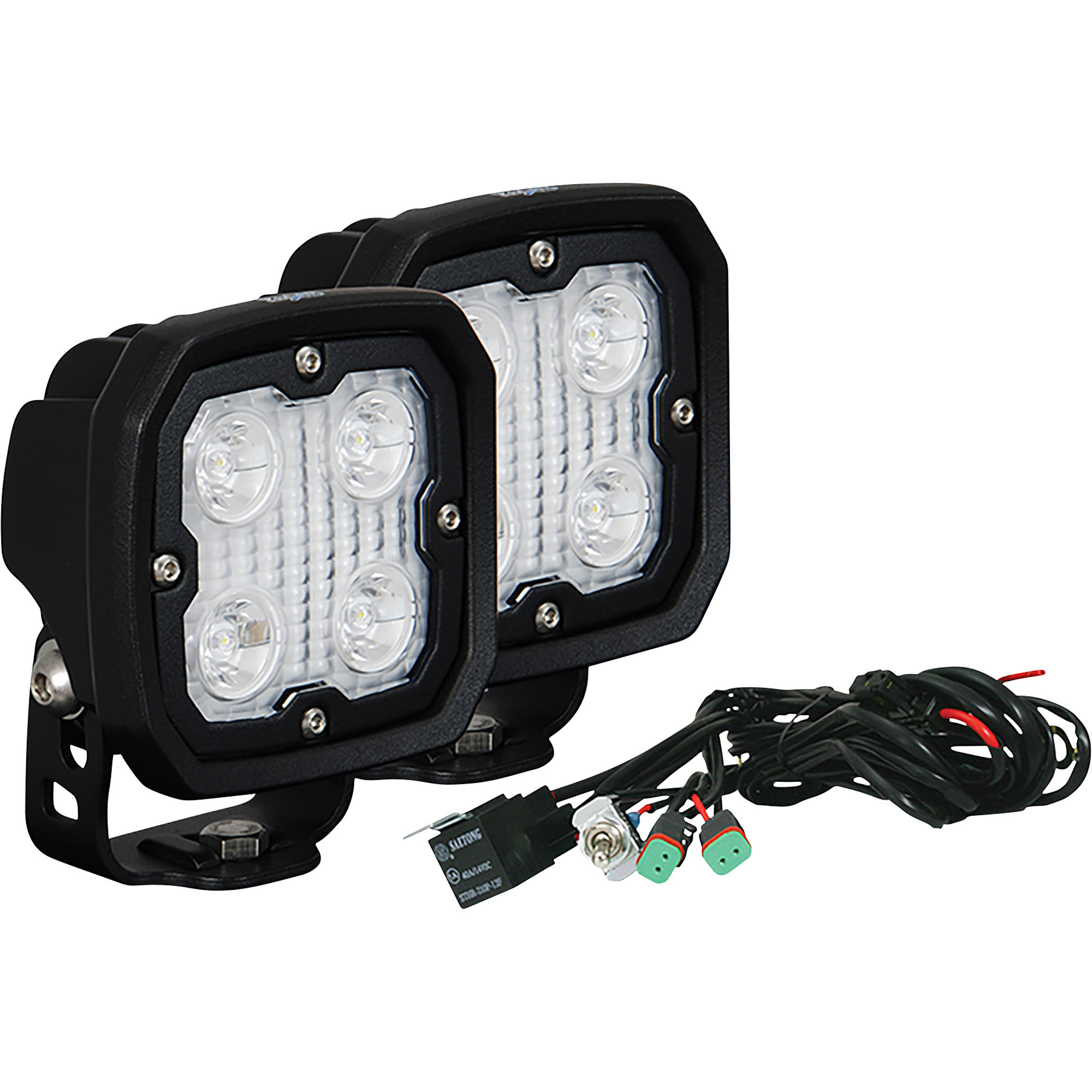 Vision X Duralux LED Broad Spot Work Light Kit - 10° Beam, 2-Pack, 8 LEDs, 40W Total Output, IP68, Model# DURA-410KIT